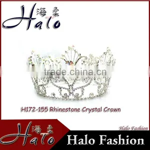 Wholesale Rhinestone Pageant Crown Accessories for Crystal Hair Accessories Jewelry Tiara thumbnail-2