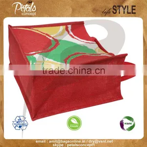 PP Laminated Jute Tote Bag With Padded Rope Handle With Three Color Front & Back Print thumbnail-2