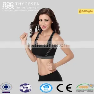 Ladies Flexible Cheap Polyester Running Brooks Sports Bras thumbnail-1