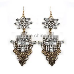 Unisex Fashion Alloy Rhinestone Chain Statement Necklace Earring Jewelry Sets thumbnail-4