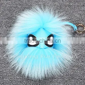 CX-R-48K Cute Accessories Fashion Genuine Fox Raccoon Fur Key Chains thumbnail-1