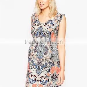 Fashion Plus Size Clothes Floral Printing Sleeveless Maternity Clothes For Pregnant Women Maternity Clothes Dress thumbnail-1