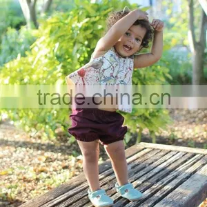 New Fashion Sky Bule Baby Bloomer Elastic Kids Pants Wholesale thumbnail-4