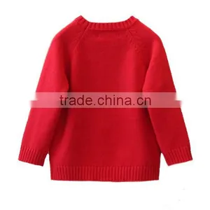 Popular Deer Deisgn Red Christmas Sweater Custom Knitting Patterns Christmas Pullover thumbnail-2