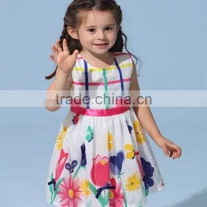 2017 New Arrival Lovely Floral Girl Dresses Fashion Sleeveless Summer Princess Party Dress thumbnail-2