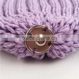 Myfur Cute Lavender Real Raccoon Fur Ball Flip Up Brim Hat thumbnail-5
