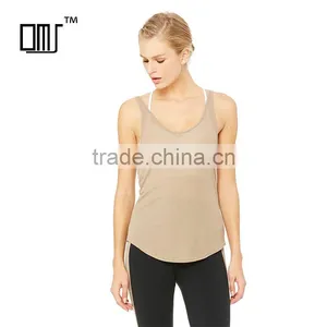 Wholesale Back Cutout Dropped Armholes Stringer Loose Yoga Gym Tank Top thumbnail-1