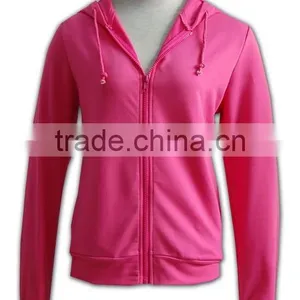 BSCI 2016 Design Sublimation Screenprint Embroidery Zipper Hoody Plain Pink Zipper Hoodie thumbnail-2