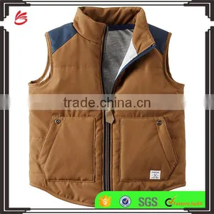 New Fashion OEM Colorblock Puffer Vest Baby Boy Clothes 2017 Wholesale Fancy Children Plaid Jacket Clothing thumbnail-1
