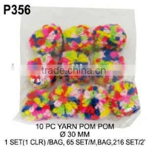 (P356) 10PC YARN Pom Poms thumbnail-1