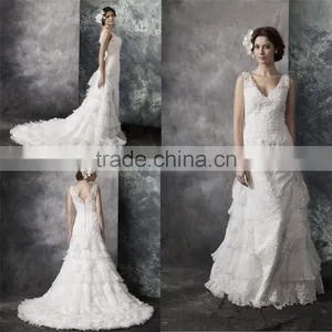 2017 New Style Luxury Beaded Sweetheart Nackline Off-shoulder Mermaid Lace Wedding Dress BS01 thumbnail-1