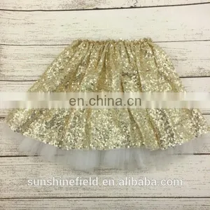 Gold Shirt Birthday Outfit Sparkle Skirt Glitter Dresses thumbnail-1