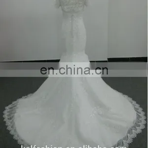 EBX-130 Off Shoulder Detachable Coat Lace Wedding Dress thumbnail-2