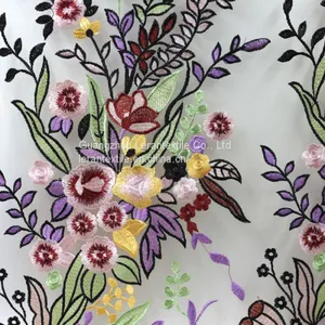 2017 Hot Selling Multi- Color Bird Pattern Embroidered Tulle Fabric for Daliy Life thumbnail-1