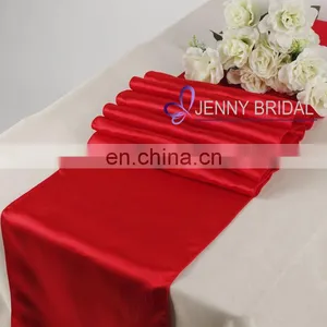 TR010C Wholesale Cheap Made in China Red Satin Table Runners for Weddings thumbnail-1