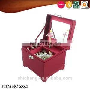 Fabric Rectangle Popular Ballerina Dancer Jewelry Music Box thumbnail-1