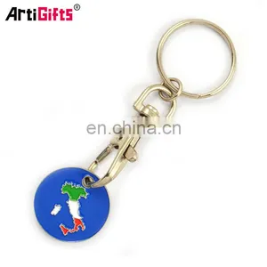 New Promotional Products Shopping Trolley Pound Coin Token Key Ring thumbnail-1