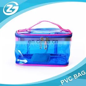 Hot Sale Cheap Customized Transparent PVC Big Cosmetic Bag thumbnail-1