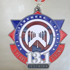 Enamel Glitter Finisher Sports Medal,Cheap Challenge Sports Medal, Sports Meeting Medals Wholesale,Medals thumbnail-1