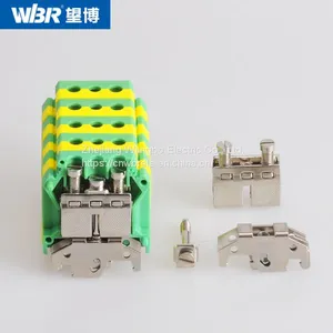 Yellow-green Ground Terminal USLKG35 Cable Connector DIN Rail Terminal thumbnail-5