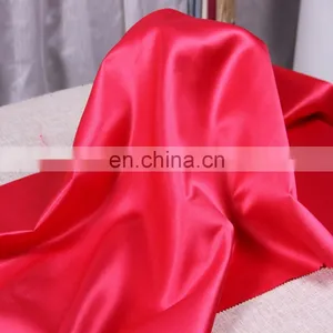 Wholesale Custom Quality Solid Bright Color Polyester Satin Fabric For Bedding Set thumbnail-1
