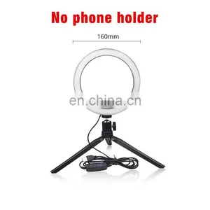 Wholesale 6 Inch Live Photography Makeup Led Circle Ring Light With Tripod Stand Cell Phone Holder thumbnail-3