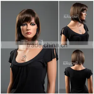 W3302 5A Charming Short Natural Straight Hair Wig for Woman thumbnail-1