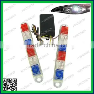 12V 12 x 2LED DIY Bule White Red Flashing Tail Lights Warning Light Emergency Lamp /rectangle thumbnail-1