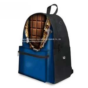 New Chocolate Series High Quality Canvas Schoolbags Students Backpack OEM Customized Logo thumbnail-3