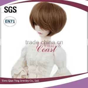 Short Cute Brown Syntheti Small Doll Hair Wigs thumbnail-2