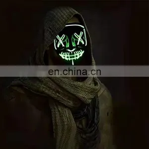 Wholesale Joker LED Light Up Adult Party Mask Halloween Decoration Neon Party Masks Dress Cosplay Custom Masks thumbnail-1