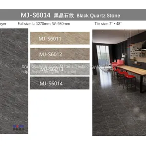 GKBM Greenpy MJ-S6014 Home Deco Fireproof Click Black Quartz Stone Composite SPC Flooring thumbnail-4