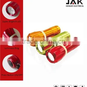 9 LED Aluminum Flashlight With Luminous Ring Mini Led Torch thumbnail-1