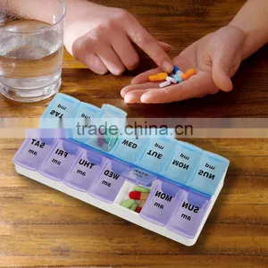 Hot ! 14 Days Portable Plastic Pill Box, 2 Week Pill Box thumbnail-1