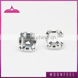 White Asscher Square C.z. Genstane thumbnail-1