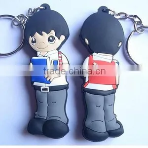 3D Cartoon Soft PVC Keychain for Kid Gifts, OEM PVC Key Rings thumbnail-1