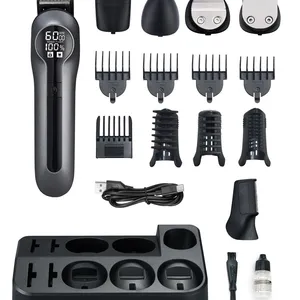 Professional USB Rechargeable Two-Speed Stainless Steel Blade 14-in-1 Cordless Hair Clipper and Grooming Kit for Men Hotel Use thumbnail-2