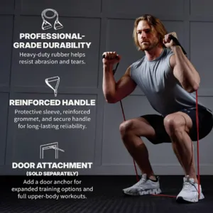 Resistance Bands With Handles, Exercise Bands With Handles, Door Anchor | Physical Therapy & Rehab, Home Workout Pilates Yoga thumbnail-5