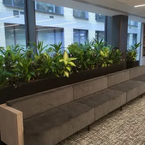Long Strip Booth Sofa With Flower Trough Partition thumbnail-2