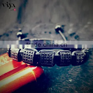 2016 Latest Square Bead Bracelet China Knot Men Bracelet With Diamonds thumbnail-2