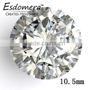 10.5mm Wholesale Esdomera White Color Moissanite Loose Stones Round Brilliant Cut EF Color thumbnail-1