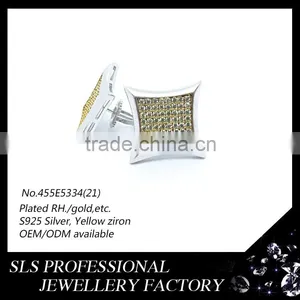 Silver Designer Jewelry Wholesale New Model Width 8*8mm Hip Hop Earrings for Men thumbnail-4