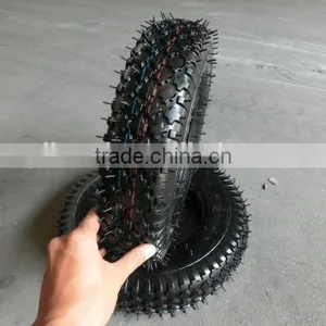 Wheelbarrow Out Tire 4.00-8 Diamond Pattern Wheelbarrow Tyre thumbnail-1