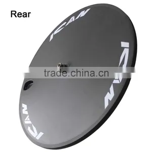 2016 700C Front 3 Spokes Clincher 3s Wheels Rear Carbon Clincher Disc Wheelset DC-01 3K Matt Fit for TT Bike thumbnail-5