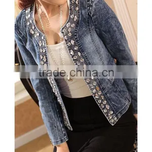 DJ213586 China Wholesale Fashion Apparel Denim Jacket Women Jacket in 2014 thumbnail-1