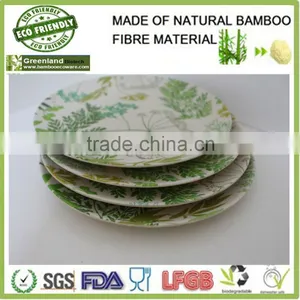 Painted Designs Natural Bamboo Fibre Serving Plates,hot Dishes thumbnail-1