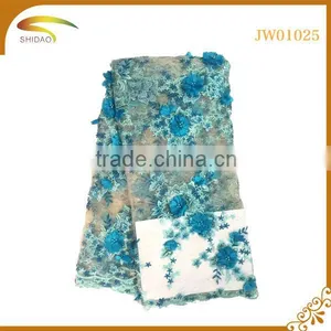 Latest Italy French Gold Decorative Embroidery 3D Patterned Chiffon Silk Fabric Market in USA thumbnail-3
