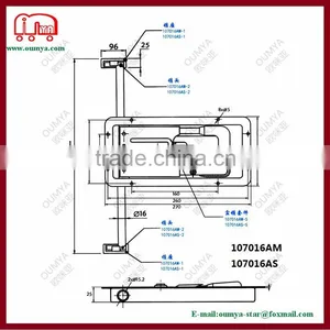 Rear Door Locking Set for Refrigeration Truck Body 107016AM 107016AS thumbnail-2