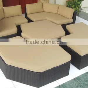 Outdoor Rattan Wicker Garden Furniture Set Round Sofa Bed Quality Choice thumbnail-2