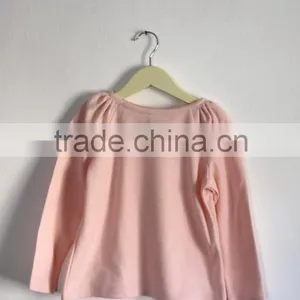 Folded Sleeves Girls Peachy Long Sleeves Cotton Shirt &Children Clothing thumbnail-2